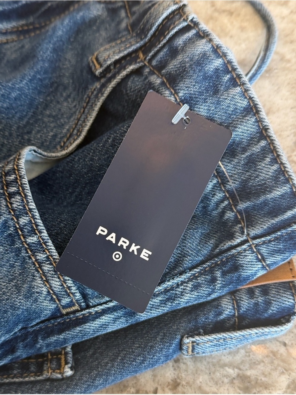 Parke x Target Mid Rise Drawstring Baggy Jeans Medium Wash 6 NWT - Picture 5 of 5